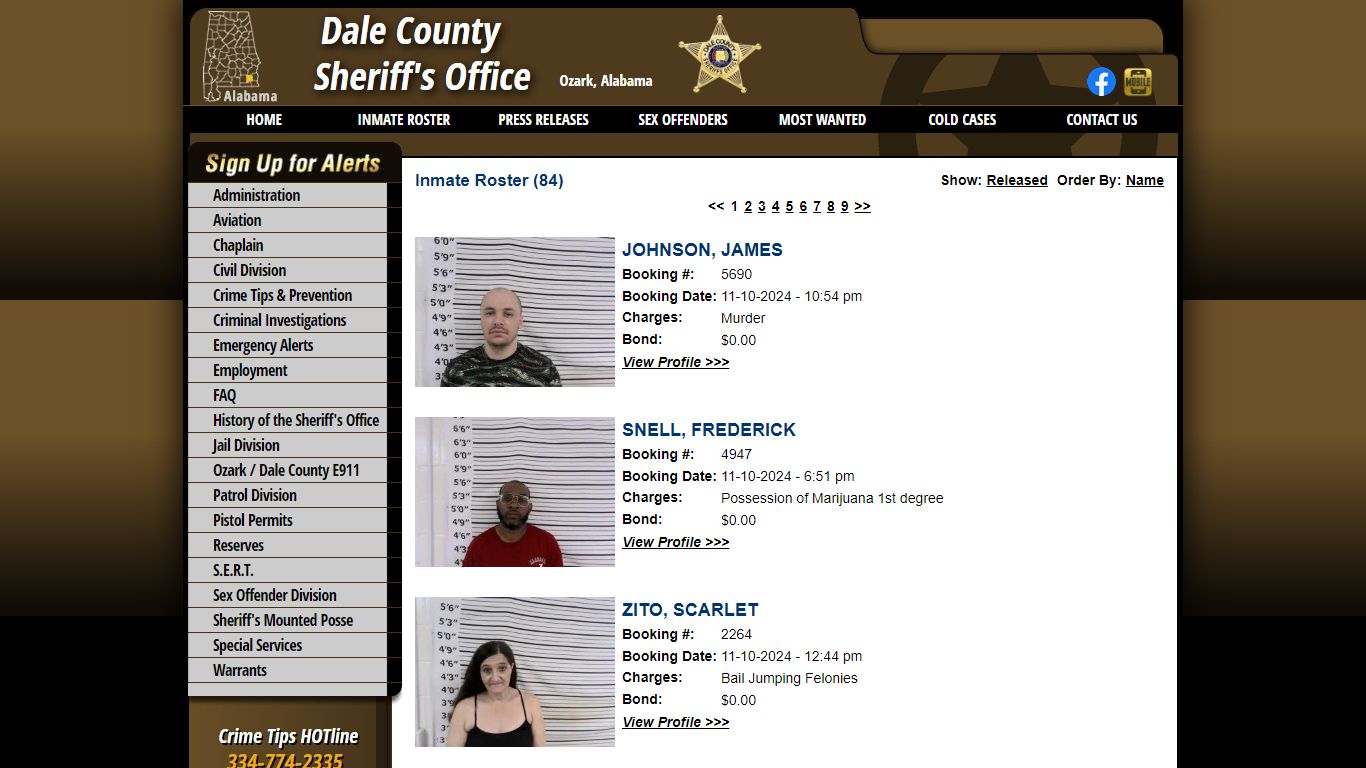 Inmate Roster - Current Inmates Booking Date Descending - Dale County ...