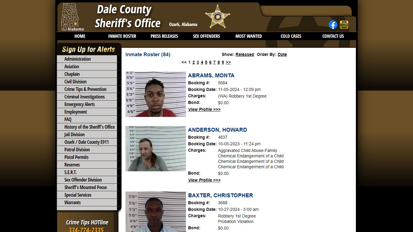 Inmate Roster - Current Inmates - Dale County Sheriff's Office