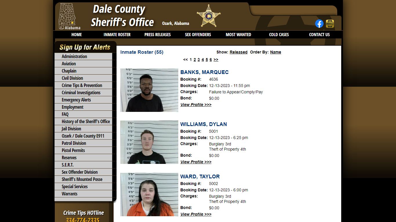 Inmate Roster - Current Inmates Booking Date Descending - Dale County ...